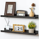 Picture Ledge Shelf for Wall, 24 inch Solid Pine Wood Nursery Book Shelves 2 Packs, Floating Ledge Shelves for Kids' Room Bedroom Bathroom Living Room Photo Frames Office Nursey Wall Decor, Black by TinyTreasures Baby Boutique
