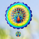 Peacock Hanging Wind Spinners,12 Inch 3D Garden Spinner Kinetic Art Garden Decorations，Stainless Steel Reflective Wind Spinners for Yard by CozyNest Decor