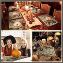Umigy 6 Pcs Halloween Placemats 12"x18" Gothic Bat Placemats Kitchen Decoration Washable Witch Place Mats Rectangle Skull Table Mats for Halloween Dining Table Accessories(Poster Style) by CozyNest Decor