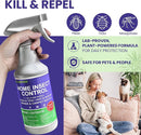 Home Insect Pest Control Spray 16oz – Kills & Repels Fleas, Ticks, Ants, Roaches, Spiders, Bed Bug and More on Contact with Peppermint Oil; Natural Safe and Effective Indoor & Outdoor Solution by TinyTreasures Baby Boutique