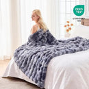 BENVWE Fluffy Faux Fur Throw Blanket for Couch - Soft, Plush, Thick, Cozy, Fuzzy Luxury Minky Bubble Blanket for Home Living Room Decor, Gifts for Women, Tie-dye Light Grey, 63" x 80", 1100GSM by CozyNest Decor