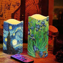 Ystardream Oil Painting Flameless Candles Plastic Moving Flickering LED Candles with Remote Color Changing & Timer,4 Packs by GreenHaven Gardens