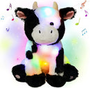 Cuteoy Light-up Singing Plush Cow LED Musical Stuffed Animal Adjustable Volume Lullaby Plushies Birthday Christmas Toy Gifts for Kids Toddler Girls, 13" by TinyTreasures Baby Boutique