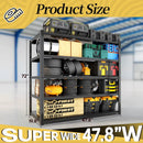47.8" W Heavy Duty Garage Shelving 3000LBS Storage Shelves, Adjustable 5-Tier Storage Rack, Metal Shelves for Garage/Warehouse/Basement, 47.8" W x 19.8" D x 72" H, Black by GreenHaven Gardens