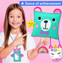 KRAFUN My First Sewing Kit for Beginner Kids Arts & Crafts, 7 Easy DIY Projects of Stuffed Animal Dolls and Plush Pillow Craft, Instructions & Felt, Gift for Girls, Boys, Learn to Sew, Embroidery by TinyTreasures Baby Boutique