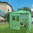 EAGLE PEAK 8x6 Portable Walk-in Greenhouse, Pop-up Indoor Outdoor Garden Green House, Zippered Door and Window, PE Cover, Green by GreenHaven Gardens