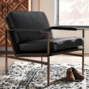 Signature Design by Ashley Puckman Mid-Century Modern Leather Accent Chair, Black by CozyNest Decor