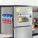 Magnetic Basket for Fridge, Magnetic Fridge Basket, Foil and Plastic Wrap Organizer with 4 hooks, Laundry Room Organization for Dryer Ball, Cling Film, Mail, Umbrella, White, 2 Pack by CozyNest Decor
