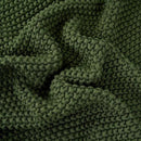 Longhui bedding Chunky Cable Knit Throw Blanket Lightweight Olive Green 100% Organic Cotton Blanket for Sofa Couch Bed Baby Nursery, Rustic Shabby Chic Modern Farmhouse, 51” x 63” Give Laundering Bag by CozyNest Decor