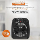 Comfort Zone Indoor Space Heater with Adjustable Thermostat, Fan Forced, Electric, Overheat Protection, Safety Tip-Over Switch, Energy Efficient, Ideal for Home, Bedroom, & Office, 1,500W, CZ45EBK by CozyNest Decor