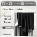 RAIN CITY Black Blackout Curtains Back Tab 2 Panels 70x90 by CozyNest Decor