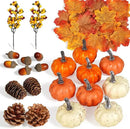 Artmag 51 PCS Artificial Pumpkins, Fall Harvest Decorations with Acorns, Pinecones, Berries, Maple Leaves for Farmhouse Fall Thansgiving Halloween Decor Decoration by CozyNest Decor