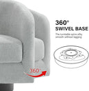 Swivel Barrel Accent Chair, Modern Round Chenille Fabric Arm Chair for Living Room, Bedroom, Comfy Club Reading Chairs for Adults（Chenille Fabric, Light Grey, Set of 2 by CozyNest Decor