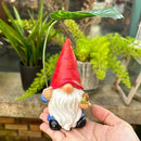 Garden Gnome Statue Decoration with Leaf Umbrella, 6.5” Figurine Ornament for Indoor Outdoor Home Patio Yard Lawn, for Gnome Lovers & Garden Enthusiasts，Mom，Women by CozyNest Decor