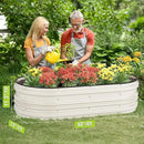 WORKPRO 4x2x1ft Galvanized Raised Garden Bed Set, Rust & Corrosion Protection, Easy Assembly, Safe Edge, Ideal for Vegetables & Flowers, White by GreenHaven Gardens