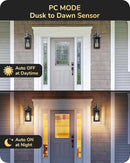 EDISHINE Motion Sensor Outdoor Wall Light, Dusk to Dawn Front Porch Light Fixture, Outdoor Wall Sconce with Clear Glass, Black Exterior Wall Lantern for Door, Garage, Patio, House by GreenHaven Gardens