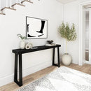 Plank+Beam Solid Wood Console Table, 66 Inch, Sofa Table, Narrow Entryway Table for Hallway, Behind The Couch, Living Room, Foyer, Easy Assembly, Black by CozyNest Decor