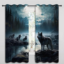 Wolf Blackout Curtains for Boys Girl Bedroom Decor,Dreamy Forest Full Moon Wolf Pack Thermal Insulated Grommet Drapes Darkening Window Curtain for Living Room Home 55x63 inch by TinyTreasures Baby Boutique