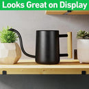 35 Ounce Metal Small Indoor Watering Can with Long Spout & Real Wood Handle for House Plants, Succulents, Cacti & Seedlings - Black Long Spout Watering Can Indoor Plants - Gentle Flow & No Spills by GreenHaven Gardens