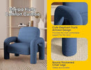 Modern Sherpa Accent Chair, Teddy Upholstered Arm Single Sofa, Cozy Fluffy Reading Chair for Living Room, Bedrooms, Corner (Navy Blue) by CozyNest Decor