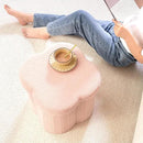 B FSOBEIIALEO Storage Ottoman Cube, Flowers Shaped Ottomans with Storage Foot Stool Footrest, Boucle Ottoman Seat for Dorm Room, Faux Teddy Fur, Pink 15"x15"x15" by CozyNest Decor