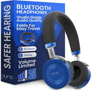 Puro Sound Labs JuniorJam Plus Volume-Limiting Wireless Bluetooth Headphones for Kids, Secure Audio with Adjustable On-Ear Design, 22-Hour Battery, Ideal for Tablets, Smartphones & PCs - Blue by TinyTreasures Baby Boutique