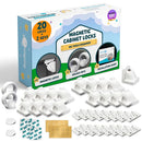 Booboo® Magnetic Child Safety Cupboard Locks for Children x20 Locks + x1 Key, Baby Proofing for Kitchen, Cabinets and Drawers, 30 Second Install No Drilling 3M Adhesive (20 Pack) by TinyTreasures Baby Boutique
