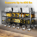49.5" W Large Power Tool Organizer Wall Mount with Charging Station, 4-Tier Heavy Duty12 Cordless Drills Holder Load 600 lb, Tool Battery Storage Rack Built in 8 Outlet Power Strip for Garage by GreenHaven Gardens