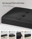 SONGMICS Storage Ottoman Bench, Foldable Foot Rest with Legs, 15 x 43 x 15.7 Inches, End of Bed Bench, Storage Chest, Load up to 660 lb, for Living Room, Bedroom, Entryway, Ink Black ULSF018B01 by CozyNest Decor