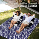 OLANLY Outdoor Rug 6x9 ft Waterproof, Outdoor Plastic Straw Rug with Geometric Pattern Clearance, Reversible RV Mat for Patio, Camping, Balcony, Deck, Backyard, Navy & White by CozyNest Decor