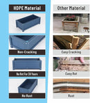 HDPE Raised Planter Box Outdoor,Rot-Resistant and Non-Cracking,Raised Beds for Gardening 29.5 * 14.4 * 9.8 in for Yard,Lawn,Outdoor Planter Boxes Rectangle with Drainage Holes Navy by GreenHaven Gardens