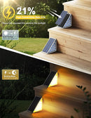 LED Solar Step Lights Waterproof Outdoor Stair Lights, Warm White Solar Deck Lights IP67 Solar Decoration Lights for Yard, Patio, Garden, Walkways, Front Door, Pathway, Driveway, Porch 2PK by GreenHaven Gardens