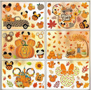 Fall Window Clings - 9 Sheets 149 Pcs Fall Decorations for Autumn Thanksgiving Harvest Home Party, Pumpkin Leaves Car Maple Castle Acorns Stickers for Glass, Double-Sided Static Window Decals by CozyNest Decor