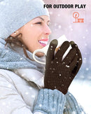 Geyoga 2 Pairs Women's Winter Touch Screen Gloves Soft Warm Fleece Lined Knit Elastic Cuff Winter Texting Gloves by TinyTreasures Baby Boutique