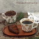 Ceramic Coffee Mug, 12 oz Novelty Unique Teacup with Large Handle, Stoneware Cup for Tea Mocha Latte Cappuccino Espresso (Ivy) by CozyNest Decor