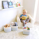 NaturalCozy Storage Cubes 9”x9”x7”Cotton Rope Woven Baskets for Organizing 3-Pack | 9 Inch Cube Storage Bin | Small Basket for Shelf Nursery, Pantry, Decorative Plant, Bathroom Closet, Toy Gift by TinyTreasures Baby Boutique