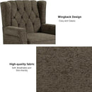 Accent Chair, Upholstered Armchair with Button Tufted High Back & Solid Wood Legs, Comfy Wingback Reading Single Sofa Chair for Small Spaces, Living Room, Bedroom (Taupe, Set of 1) by CozyNest Decor