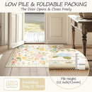 Floral 2x6 Area Rug Machine Washable Soft Print Boho Carpet Non Slip Doormat Low Pile Flower Area Rugs for Living Room Bedroom Nursery Kitchen Dining Room Indoor-Beige/White/Orange by TinyTreasures Baby Boutique