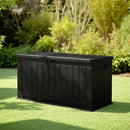 JUMMICO 90 Gallon Waterproof Resin Deck Box, Double Wall Outdoor Storage Box with Lockable Lid for Garden Tools, Patio Cushions, Pools (Black) by CozyNest Decor