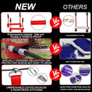Ninja Warrior Obstacle Course for Kids Backyard with A Pair of Knee Pads, 60’ Ninja Slackline and Slackline Protective Tube with Unique Obstacles Climbing Net, Ninja Wheel, Monkey Bars, Gym Rings by TinyTreasures Baby Boutique