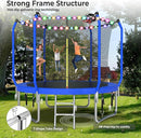 Upgraded Trampoline 8FT/10FT/12FT/14FT With Basketball Hoop, Light, Sprinkler, Stakes - Outdoor Backyard for 4-6 Kids and Adults by TinyTreasures Baby Boutique