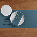 Solino Home Linen Table Runner 120 Inches Long - 100% Pure Linen Peacock Blue Table Runner 14 x 120 Inch - Fete by CozyNest Decor