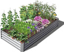 Domi Galvanized Raised Garden Bed, 6x3x1Ft Thickening Metal Planter Box for Vegetables Bottomless for Backyard Outdoor, 1" Deep w/ 128 Gallon Capacity - Silvery by GreenHaven Gardens