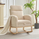 Rocking Chair Nursery, Nursing Rocking Chairs with Foot Rest for Mom Nursery, Rocker Glider Chair with High Backrest for Living Room, Bedroom, Upholstered Lounge Chair with Solid Wood Base for Relaxin by TinyTreasures Baby Boutique
