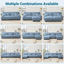 Modular Sectional Sofa, Comfy Cloud Couch Oversized Loveseat with Ottoman, Sectional Couches for Living Room, Modern Chenille U Shaped Couch, Sleeper Deep Seat Sofa with Throw Pillows, Blue by CozyNest Decor