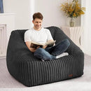 HABUTWAY Bean Bag Chair, Giant Bean Bag Chairs for Adults and Kids, Bean Bag Sofa, Lazy Floor Sofa, Faux Fur Beanbag Chair with Armrests for Living Room Bedroom (Black) by CozyNest Decor