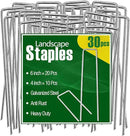 30 Pcs Galvanized Landscape Staples Metal Garden Stakes Heavy Duty for Ground Cover, U-Shaped Pins Yard Stakes Weed Barrier Fabric, Garden Hose, Drip Irrigation, 1.6 inch*(6+4 inch) by GreenHaven Gardens