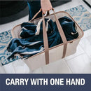 CleverMade Collapsible Laundry Tote - LUXE Mocha 2-Pack 50L - Foldable Storage Organization Container for Clothes Laundry Room Storage Solution by CozyNest Decor