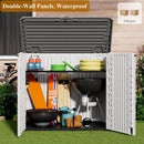 ZZM 4x3FT Heavy-Duty Outdoor Storage Shed | 34 Cu.Ft Waterproof Resin Cabinet with Double-Wall | UV-Resistant & Lockable for Garden Tools, Bikes, Patio Furniture (Wood Grain Texture) by GreenHaven Gardens