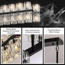 Crystal Black Rectangular Chandelier Light Fixture,72 in Large Dining Room Chandelier Over Table,Modern Chandeliers for Living Room,Arcachon Chandeliers,Kitchen Island,Includes 80xG4 Bulbs by CozyNest Decor